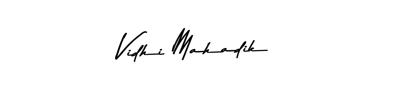 Make a beautiful signature design for name Vidhi Mahadik. With this signature (Asem Kandis PERSONAL USE) style, you can create a handwritten signature for free. Vidhi Mahadik signature style 9 images and pictures png