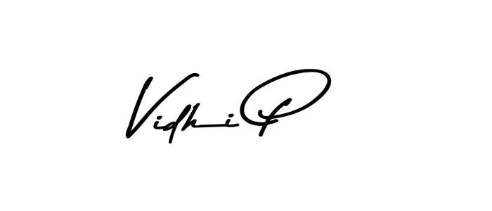 Vidhi P stylish signature style. Best Handwritten Sign (Asem Kandis PERSONAL USE) for my name. Handwritten Signature Collection Ideas for my name Vidhi P. Vidhi P signature style 9 images and pictures png
