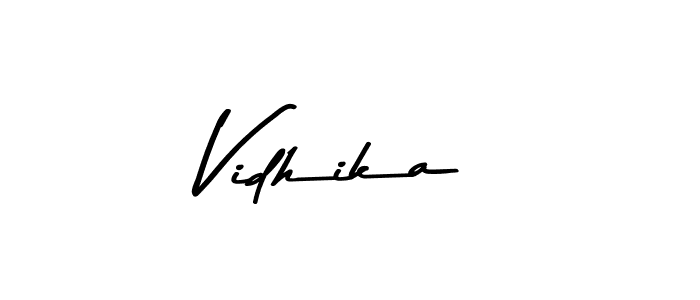 Make a beautiful signature design for name Vidhika. With this signature (Asem Kandis PERSONAL USE) style, you can create a handwritten signature for free. Vidhika signature style 9 images and pictures png