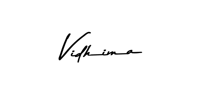 How to make Vidhima name signature. Use Asem Kandis PERSONAL USE style for creating short signs online. This is the latest handwritten sign. Vidhima signature style 9 images and pictures png