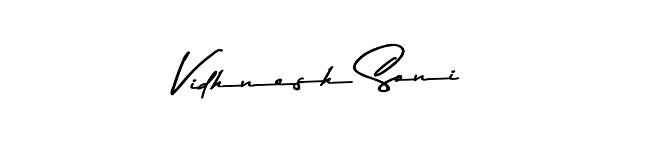 Create a beautiful signature design for name Vidhnesh Soni. With this signature (Asem Kandis PERSONAL USE) fonts, you can make a handwritten signature for free. Vidhnesh Soni signature style 9 images and pictures png