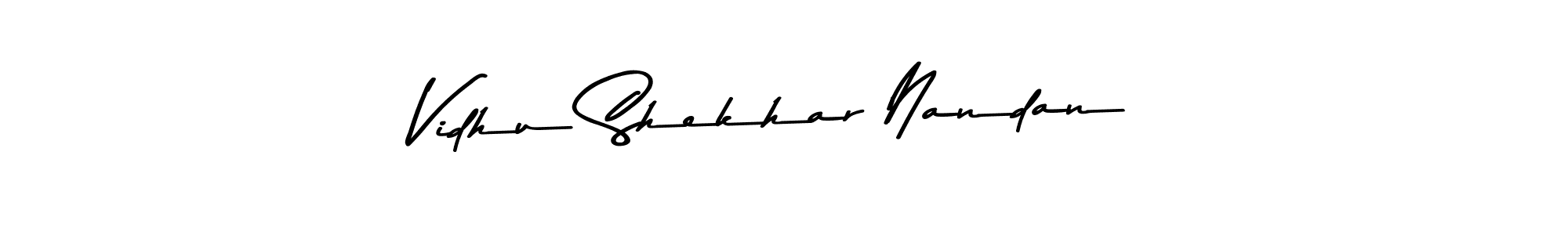 Use a signature maker to create a handwritten signature online. With this signature software, you can design (Asem Kandis PERSONAL USE) your own signature for name Vidhu Shekhar Nandan. Vidhu Shekhar Nandan signature style 9 images and pictures png