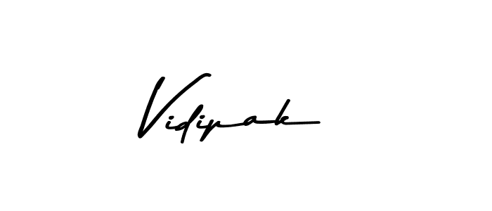 How to make Vidipak name signature. Use Asem Kandis PERSONAL USE style for creating short signs online. This is the latest handwritten sign. Vidipak signature style 9 images and pictures png