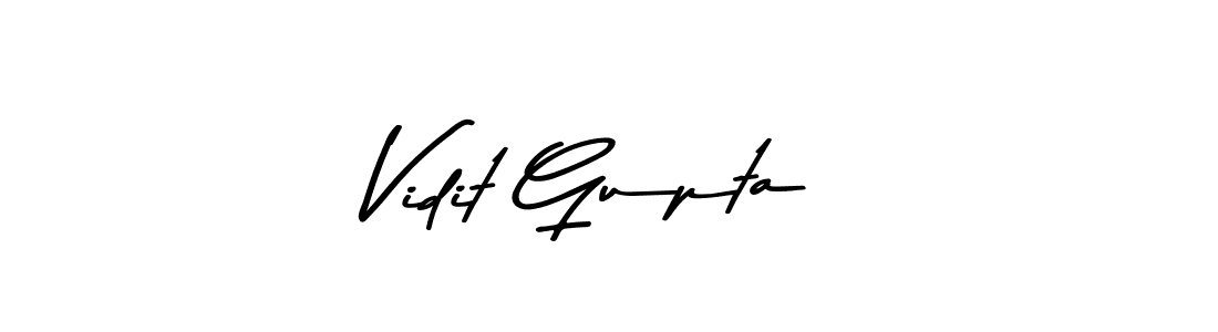 How to make Vidit Gupta name signature. Use Asem Kandis PERSONAL USE style for creating short signs online. This is the latest handwritten sign. Vidit Gupta signature style 9 images and pictures png