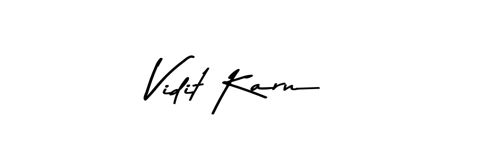 Create a beautiful signature design for name Vidit Karn. With this signature (Asem Kandis PERSONAL USE) fonts, you can make a handwritten signature for free. Vidit Karn signature style 9 images and pictures png