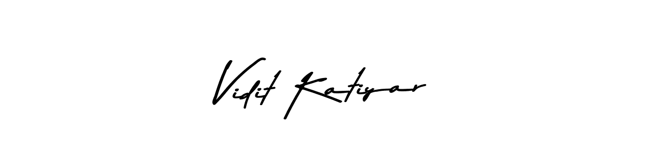 Create a beautiful signature design for name Vidit Katiyar. With this signature (Asem Kandis PERSONAL USE) fonts, you can make a handwritten signature for free. Vidit Katiyar signature style 9 images and pictures png