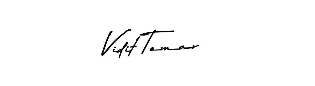 The best way (Asem Kandis PERSONAL USE) to make a short signature is to pick only two or three words in your name. The name Vidit Tomar include a total of six letters. For converting this name. Vidit Tomar signature style 9 images and pictures png