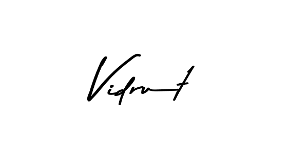 You can use this online signature creator to create a handwritten signature for the name Vidrut. This is the best online autograph maker. Vidrut signature style 9 images and pictures png