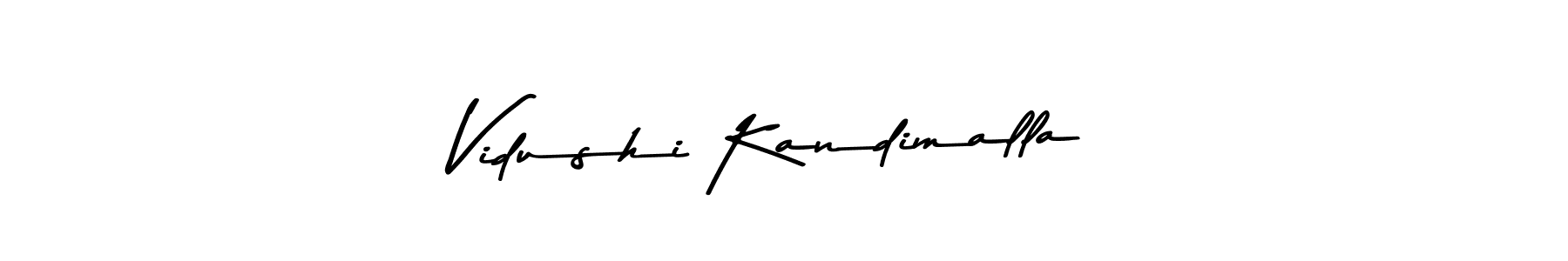 The best way (Asem Kandis PERSONAL USE) to make a short signature is to pick only two or three words in your name. The name Vidushi Kandimalla include a total of six letters. For converting this name. Vidushi Kandimalla signature style 9 images and pictures png