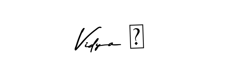 How to make Vidya ♡ name signature. Use Asem Kandis PERSONAL USE style for creating short signs online. This is the latest handwritten sign. Vidya ♡ signature style 9 images and pictures png