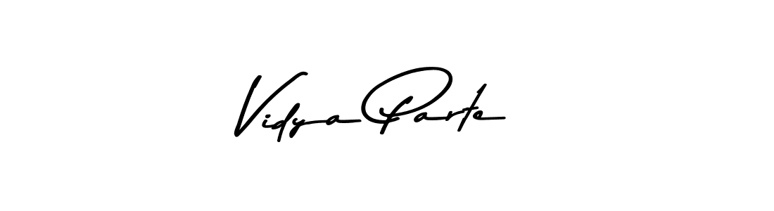 How to make Vidya Parte name signature. Use Asem Kandis PERSONAL USE style for creating short signs online. This is the latest handwritten sign. Vidya Parte signature style 9 images and pictures png