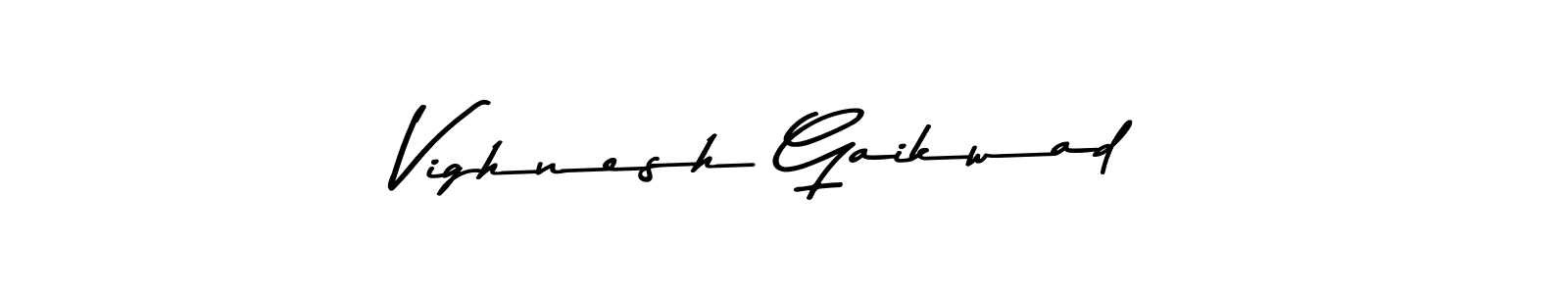 The best way (Asem Kandis PERSONAL USE) to make a short signature is to pick only two or three words in your name. The name Vighnesh Gaikwad include a total of six letters. For converting this name. Vighnesh Gaikwad signature style 9 images and pictures png