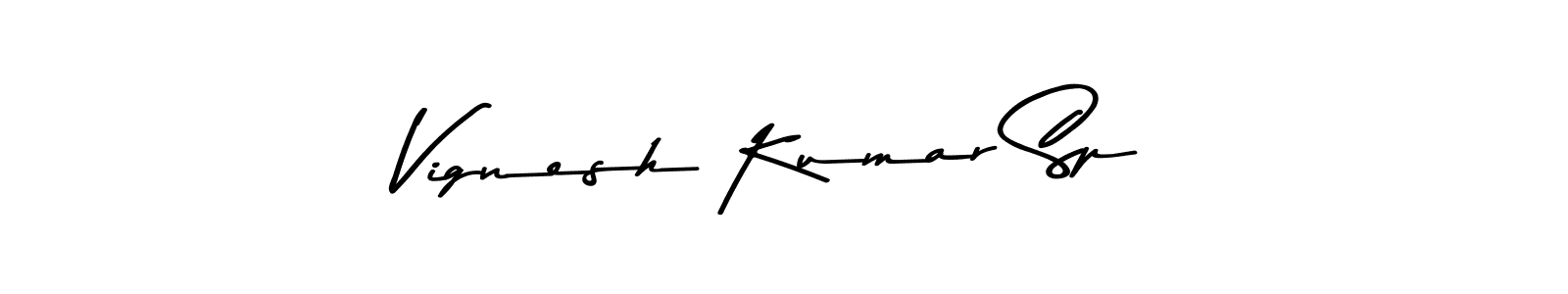 How to make Vignesh Kumar Sp name signature. Use Asem Kandis PERSONAL USE style for creating short signs online. This is the latest handwritten sign. Vignesh Kumar Sp signature style 9 images and pictures png
