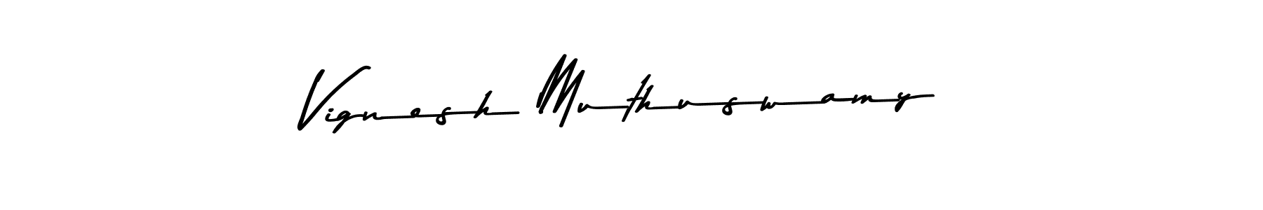 Make a beautiful signature design for name Vignesh Muthuswamy. With this signature (Asem Kandis PERSONAL USE) style, you can create a handwritten signature for free. Vignesh Muthuswamy signature style 9 images and pictures png