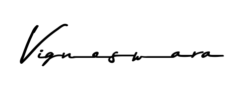 The best way (Asem Kandis PERSONAL USE) to make a short signature is to pick only two or three words in your name. For converting this name Vigneswara. Vigneswara signature style 9 images and pictures png