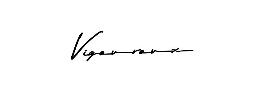 How to make Vigouroux name signature. Use Asem Kandis PERSONAL USE style for creating short signs online. This is the latest handwritten sign. Vigouroux signature style 9 images and pictures png