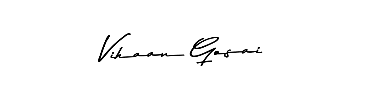 How to make Vihaan Gosai name signature. Use Asem Kandis PERSONAL USE style for creating short signs online. This is the latest handwritten sign. Vihaan Gosai signature style 9 images and pictures png