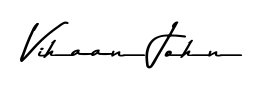The Asem Kandis PERSONAL USE lettering style adds unique flourish to name Vihaan John. Stand out with a custom digital autograph made in seconds. Vihaan John signature style 9 images and pictures png