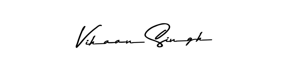 Create a beautiful signature design for name Vihaan Singh. With this signature (Asem Kandis PERSONAL USE) fonts, you can make a handwritten signature for free. Vihaan Singh signature style 9 images and pictures png