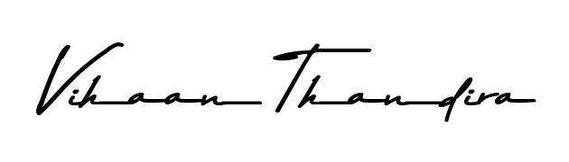 The Asem Kandis PERSONAL USE font gives name Vihaan Thandira a signature that looks effortless yet distinguished. Download high-res PNG instantly. Vihaan Thandira signature style 9 images and pictures png