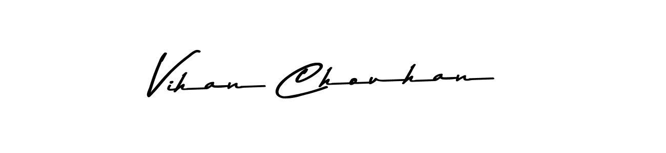 How to make Vihan Chouhan name signature. Use Asem Kandis PERSONAL USE style for creating short signs online. This is the latest handwritten sign. Vihan Chouhan signature style 9 images and pictures png