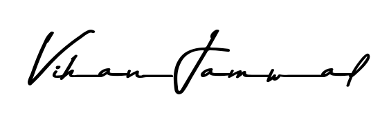 Elevate your brand with a stunning Vihan Jamwal eSignature. The Asem Kandis PERSONAL USE style provides a balanced, flowing aesthetic for everyday signing. Vihan Jamwal signature style 9 images and pictures png