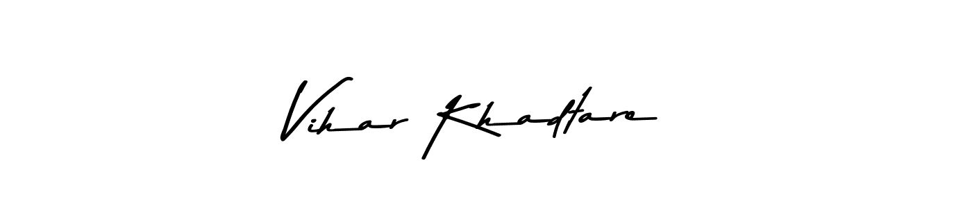 Create a beautiful signature design for name Vihar Khadtare. With this signature (Asem Kandis PERSONAL USE) fonts, you can make a handwritten signature for free. Vihar Khadtare signature style 9 images and pictures png