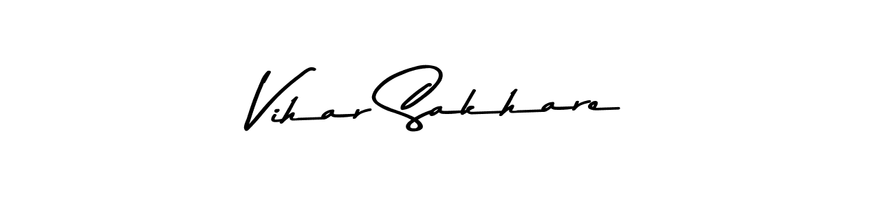 How to make Vihar Sakhare name signature. Use Asem Kandis PERSONAL USE style for creating short signs online. This is the latest handwritten sign. Vihar Sakhare signature style 9 images and pictures png