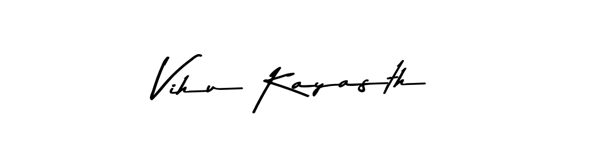 Create a beautiful signature design for name Vihu Kayasth. With this signature (Asem Kandis PERSONAL USE) fonts, you can make a handwritten signature for free. Vihu Kayasth signature style 9 images and pictures png