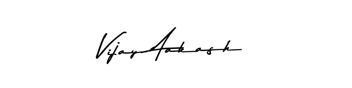 How to make Vijay Aakash name signature. Use Asem Kandis PERSONAL USE style for creating short signs online. This is the latest handwritten sign. Vijay Aakash signature style 9 images and pictures png