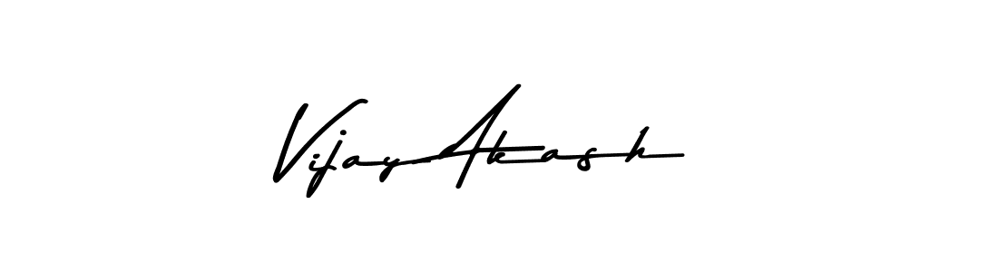How to make Vijay Akash name signature. Use Asem Kandis PERSONAL USE style for creating short signs online. This is the latest handwritten sign. Vijay Akash signature style 9 images and pictures png