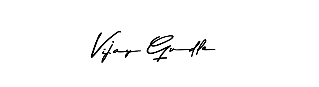 How to make Vijay Gudle name signature. Use Asem Kandis PERSONAL USE style for creating short signs online. This is the latest handwritten sign. Vijay Gudle signature style 9 images and pictures png