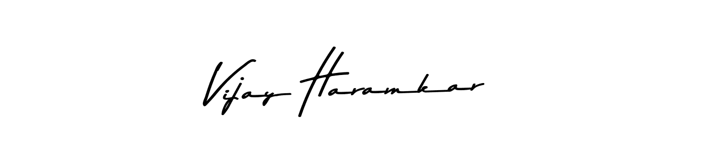 Create a beautiful signature design for name Vijay Haramkar. With this signature (Asem Kandis PERSONAL USE) fonts, you can make a handwritten signature for free. Vijay Haramkar signature style 9 images and pictures png