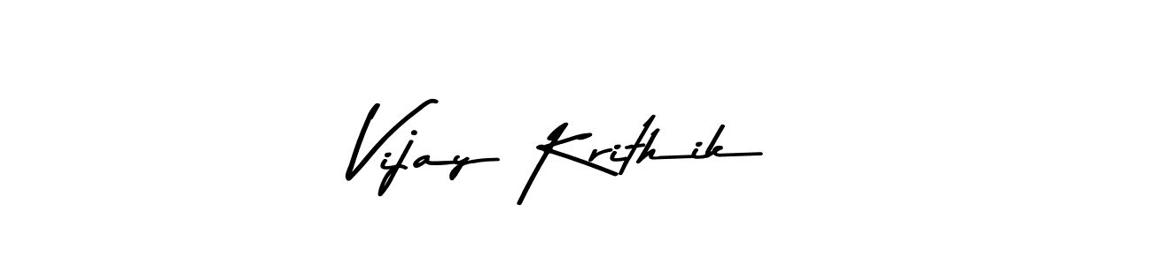 Create a beautiful signature design for name Vijay Krithik. With this signature (Asem Kandis PERSONAL USE) fonts, you can make a handwritten signature for free. Vijay Krithik signature style 9 images and pictures png