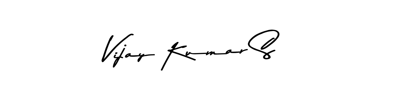 Create a beautiful signature design for name Vijay Kumar S. With this signature (Asem Kandis PERSONAL USE) fonts, you can make a handwritten signature for free. Vijay Kumar S signature style 9 images and pictures png