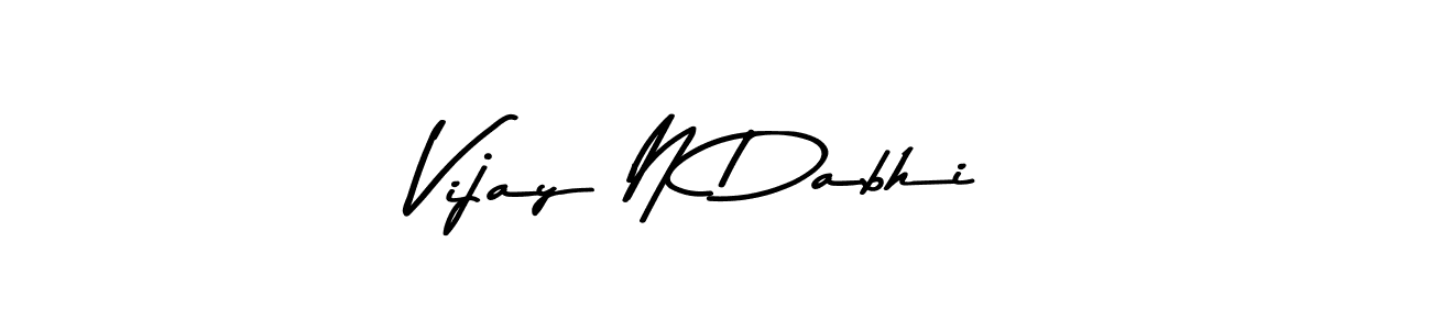 Create a beautiful signature design for name Vijay N Dabhi. With this signature (Asem Kandis PERSONAL USE) fonts, you can make a handwritten signature for free. Vijay N Dabhi signature style 9 images and pictures png