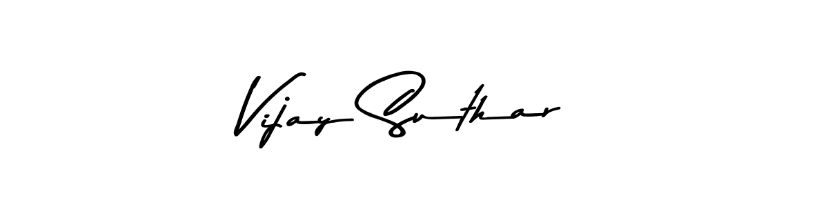 Create a beautiful signature design for name Vijay Suthar. With this signature (Asem Kandis PERSONAL USE) fonts, you can make a handwritten signature for free. Vijay Suthar signature style 9 images and pictures png