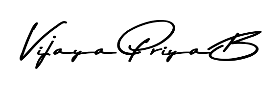 Generate high-definition signature styles for Vijaya Priya B. The Asem Kandis PERSONAL USE typeface ensures crisp legibility and sophisticated design. Vijaya Priya B signature style 9 images and pictures png
