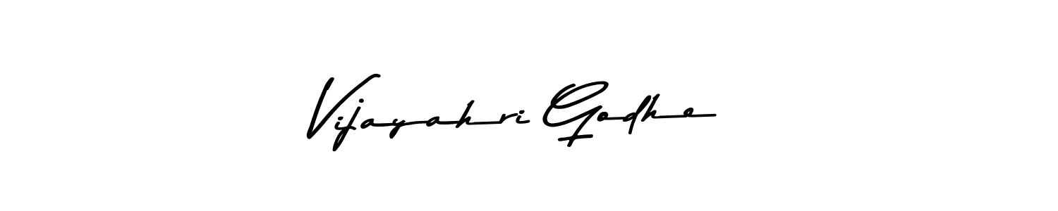 How to make Vijayahri Godhe name signature. Use Asem Kandis PERSONAL USE style for creating short signs online. This is the latest handwritten sign. Vijayahri Godhe signature style 9 images and pictures png