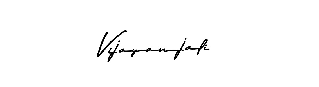 How to make Vijayanjali name signature. Use Asem Kandis PERSONAL USE style for creating short signs online. This is the latest handwritten sign. Vijayanjali signature style 9 images and pictures png