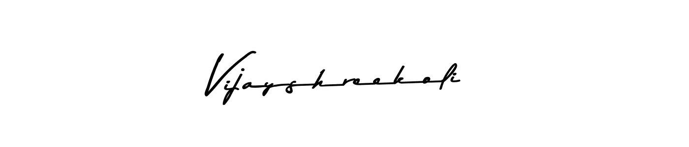 Create a beautiful signature design for name Vijayshreekoli. With this signature (Asem Kandis PERSONAL USE) fonts, you can make a handwritten signature for free. Vijayshreekoli signature style 9 images and pictures png