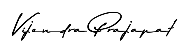 The Asem Kandis PERSONAL USE lettering style adds unique flourish to name Vijendra Prajapat. Stand out with a custom digital autograph made in seconds. Vijendra Prajapat signature style 9 images and pictures png