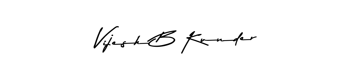 Similarly Asem Kandis PERSONAL USE is the best handwritten signature design. Signature creator online .You can use it as an online autograph creator for name Vijesh B Kunder. Vijesh B Kunder signature style 9 images and pictures png