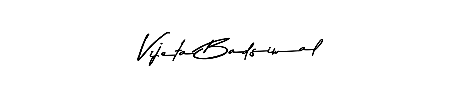Use a signature maker to create a handwritten signature online. With this signature software, you can design (Asem Kandis PERSONAL USE) your own signature for name Vijeta Badsiwal. Vijeta Badsiwal signature style 9 images and pictures png