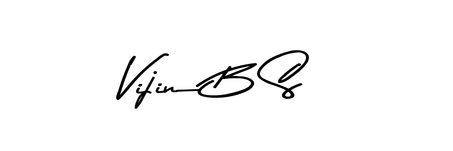 Make a beautiful signature design for name Vijin B S. With this signature (Asem Kandis PERSONAL USE) style, you can create a handwritten signature for free. Vijin B S signature style 9 images and pictures png
