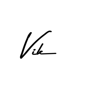 Design your own signature with our free online signature maker. With this signature software, you can create a handwritten (Asem Kandis PERSONAL USE) signature for name Vik. Vik signature style 9 images and pictures png
