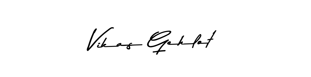 Make a beautiful signature design for name Vikas Gehlot. With this signature (Asem Kandis PERSONAL USE) style, you can create a handwritten signature for free. Vikas Gehlot signature style 9 images and pictures png