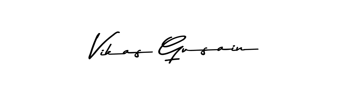 How to make Vikas Gusain name signature. Use Asem Kandis PERSONAL USE style for creating short signs online. This is the latest handwritten sign. Vikas Gusain signature style 9 images and pictures png