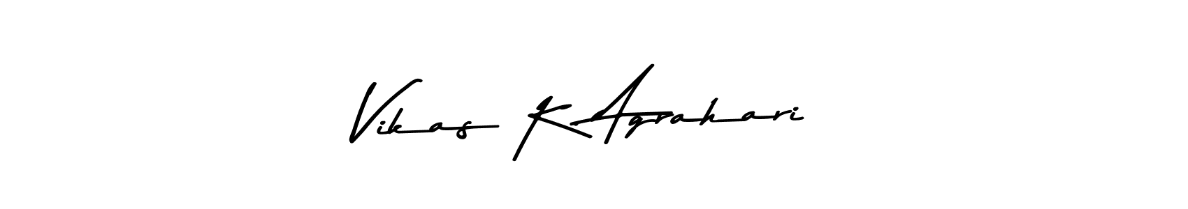 You should practise on your own different ways (Asem Kandis PERSONAL USE) to write your name (Vikas K. Agrahari) in signature. don't let someone else do it for you. Vikas K. Agrahari signature style 9 images and pictures png