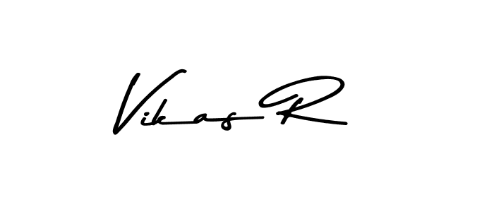 Make a beautiful signature design for name Vikas R. With this signature (Asem Kandis PERSONAL USE) style, you can create a handwritten signature for free. Vikas R signature style 9 images and pictures png